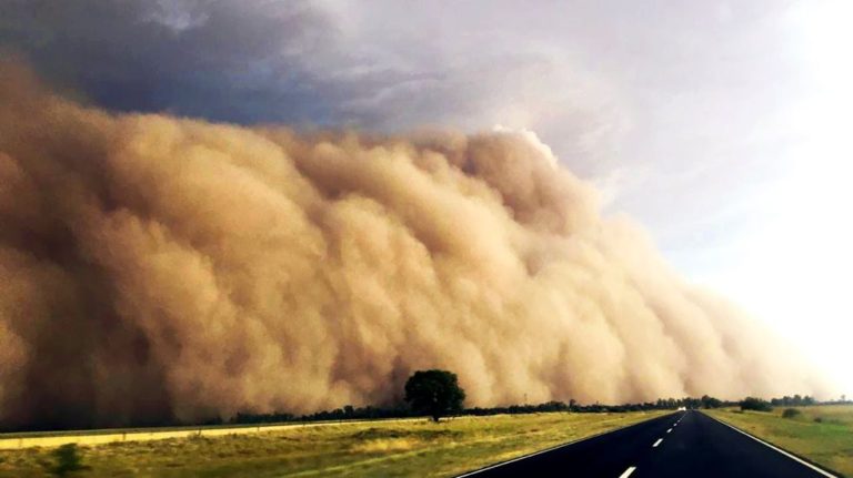 Tormenta de tierra en La Pampa